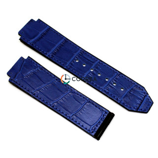 Каучуковый ремешок для мужских часов Hublot Big Bang Aero Bang синий RKH-015